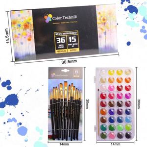 In Stock Fast Shipping 36 Water Color Art Painting <b>Set</b> for Creativity and Relaxation with 15 Nylon <b>Paint</b> Brushes - Product Image 3