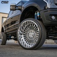 Jantes de camion FGD Polish 24x12 24x14 26x14 26x16 concaves forgées 8x6.5 8x165.1 8x170 polies avec enjoliveurs flottants pour TOYOTA TACOMA