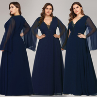 Robes de soirée formelles pour femmes grandes tailles, en mousseline de soie verte, style A-line, col en V, avec plumes de cristal, pour le printemps