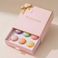 Boîtes en papier de bonbon personnalisées emballage de macaron rose boîte-cadeau pour emballage en carton de biscuit au chocolat boîtes alimentaires