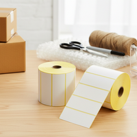 Etiqueta Personalizada en Blanco o Impresa, Etiqueta de Transferencia Térmica de 100 mm x 38 mm, Etiqueta de Papel Semibrillante, Etiqueta Adhesiva con Código de Barras, Rollo de Etiquetas Térmicas