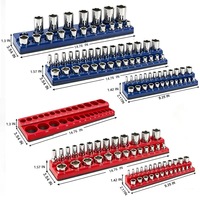 Ensemble de rail porte-embouts en plastique, plateau organisateur d'embouts métriques et SAE avec marquages de taille, support de rangement d'outils durable pour atelier