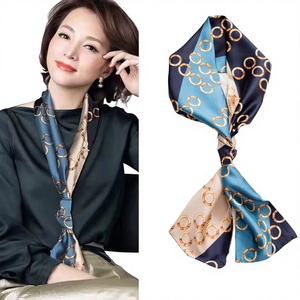 ผ้าพันคอโพลีเอสเตอร์ขนาดเล็กสำหรับผู้หญิงมุสลิม สไตล์เกาหลี ผ้าบาง ใส่ได้ทุกโอกาส ผ้าพันคอทรงสี่เหลี่ยมผืนผ้า ผูกผมได้ ใช้กับเสื้อเชิ้ตได้ สวยสง่า - Product Image 1