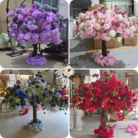 ANNIELU Pohon Bunga Sutra Buatan untuk Dekorasi Tengah Meja, Lavender Blush Pink Roses untuk Quinceanera dan Bridal Shower