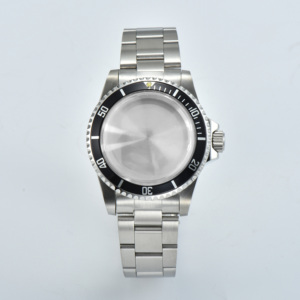 Boîtier de montre <span class=keywords><strong>vintage</strong></span> en acier inoxydable de 39.5mm avec accessoire de <span class=keywords><strong>lunette</strong></span> en cristal de saphir plat à 120 clics compatible avec les montres NH35 - Product Image 5