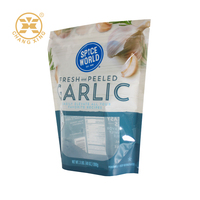Sachet d'emballage alimentaire transparent 500g pour épices et assaisonnements, pochette réutilisable à fond plat pour ail pelé