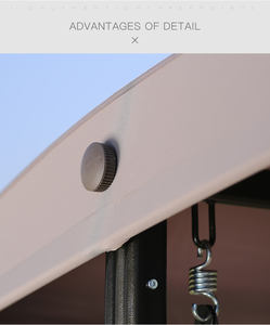 Chaise suspendue moderne en acier pour l'extérieur, en vert <span class=keywords><strong>herbe</strong></span> et bleu ciel, balançoires de jardin pour 3 personnes avec pare-soleil en rotin - Product Image 5