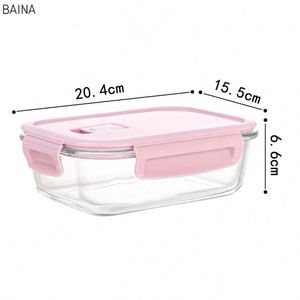 Boîte de conservation alimentaire en verre borosilicate de haute qualité pour micro-ondes, idéale pour le bureau, les étudiants et l'école – Vente en gros - Product Image 4