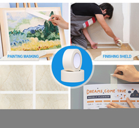 Ruban adhésif de masquage KUAHE blanc et jaune en papier crépon, facile à déchirer, sans résidu, usage général pour la peinture et les projets de bricolage