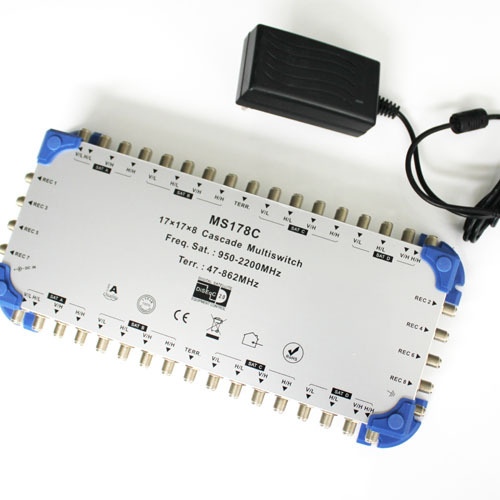 17input 8 Output 17x8 Multiswitch Multiswitch Cascadeable for 8 Subscriber Receiver
