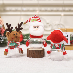 <b>Christmas</b> Decorations Children Candy Gift <b>Box</b> Grey Cartoon Creative Transparent Santa Candy Jar - Product Image 5