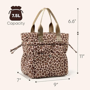 Sac à déjeuner isotherme pour femme, motif guépard mignon, boîte à déjeuner réutilisable, résistante aux taches, avec porte-bouteille d'eau pour adulte - Product Image 6