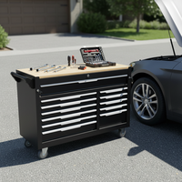 Carro de Herramientas de Acero Resistente con Ruedas, Carro de Taller Profesional, Caja de Herramientas para Mecánico, Kit de Gabinete de Almacenamiento con Cajones con Cerradura