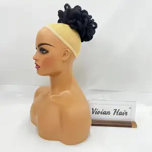 Sentetik Afro saç Bun Chignon Hairpiece Donut Hairpieces Black dlocs saç Bun at kuyruğu at kuyruğu çörekler siyah kadınlar için