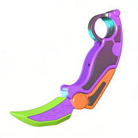 Couteau Karambit Mini Pliant Portable à Griffe de Gravité en Plastique Imprimé en 3D Promotionnel