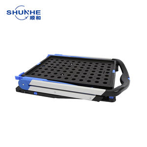 Nouveau chariot pliant à deux étages en aluminium pour travaux légers avec caisse de rangement et deux pôles centraux renforcés - Product Image 5