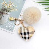 Porte-clés à pompon en cuir personnalisé, nouveau style, porte-clés de luxe de styliste
