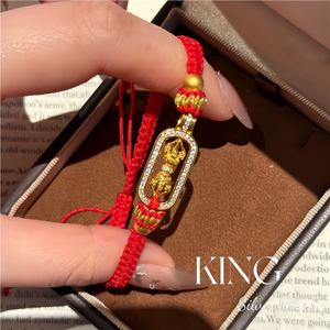 Pulsera de Plata S925 con Cierre en Forma de Candado, Chapada en Oro, Diseño de Cuerda Trenzada, Joyería Unisex para Regalo - Product Image 3