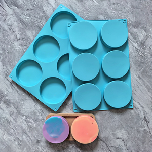 Molde de disco de 6 agujeros, molde Circular de silicona para hornear pasteles, adecuado para pastel en capas, hamburguesa, pan, cocina, bandeja para hornear - Product Image 5