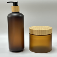Contenant d'emballage cosmétique 150ml 250ml 500ml Pot à crème 60ml 120ml 250ml 500ml Bouteille en plastique PET ambré avec pompe en plastique