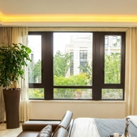 Ventanas Abatibles de Aluminio con Doble Acristalamiento y Aislamiento Térmico, Función Insonorizante, Acero Inoxidable para el Hogar
