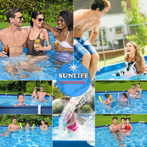 <span class=keywords><strong>Piscine</strong></span> hors sol <span class=keywords><strong>pour</strong></span> enfants et adultes, <span class=keywords><strong>piscine</strong></span> extérieure rectangulaire à cadre métallique <span class=keywords><strong>pour</strong></span> la famille dans le jardin, la pelouse - Product Image 5