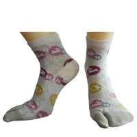 Chaussettes de cheville décontractées en coton japonais amusantes et personnalisées, à un doigt, Tabi Toe, écologiques, durables