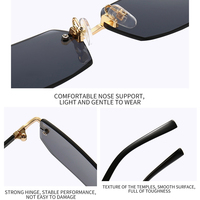 Nouveau sans monture petit carré UV400 lunettes de soleil classique gelée couleur Style PC jambe métal cadre Design de mode personnalisé femmes lunettes de soleil