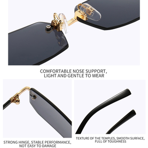 New Rimless Small Square UV400 Sun Glasses Classic Jelly Color Style <strong>PC</strong> Leg Metal Frame Fashion Design Custom Women Sunglasses - Product Image 4