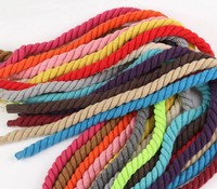 Cordon en macramé 3 mm 4 mm 5 mm 6 mm, cordon en coton tressé à 3 brins, fil de macramé multicolore, corde de taille