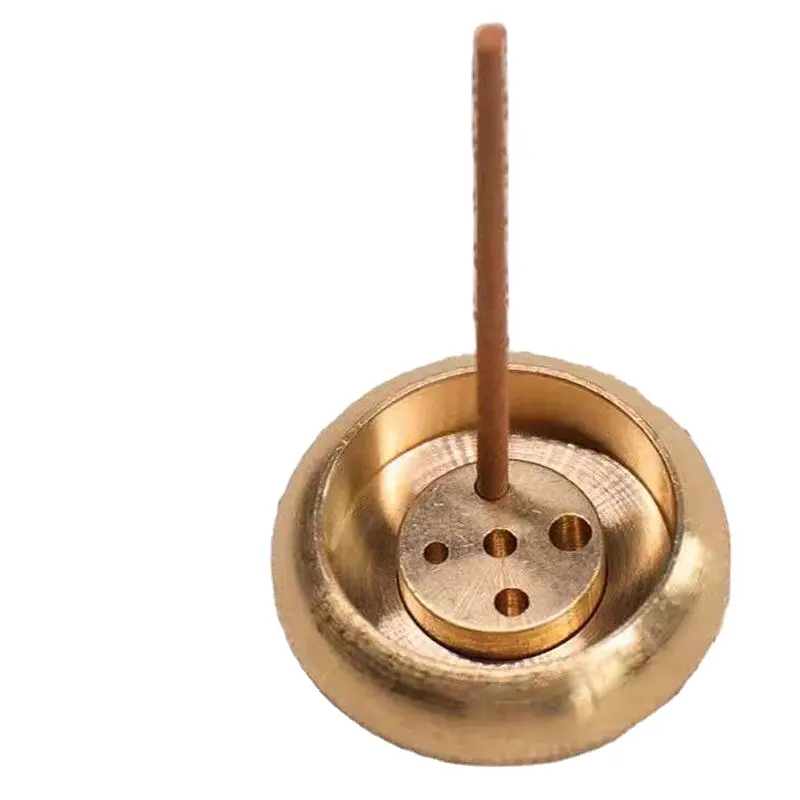Mini bruciatore di incenso in ottone di lusso, supporto per incenso a spirale supporto per bastoncini di incenso in rame dorato per uso interno ed esterno