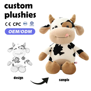 Tùy Chỉnh Thiết Kế Thú Nhồi Bông Bò Đồ Chơi Sang Trọng Hot Bán Thực Tế Mềm Cuddly Trang Trại Đồ Chơi - Product Image 2