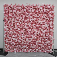 Nouveautés DKB : Mur de fond en soie de luxe 8x8 pieds, motif rose violette, pour la décoration de scènes de mariage et d'événements
