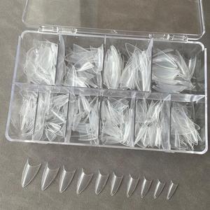 Nuovo arrivo punta per unghie a forma di <span class=keywords><strong>mandorla</strong></span> media mezza copertura lunghe unghie artificiali - Product Image 5