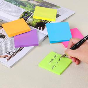 Blocs-notes autocollants fluorescents simples et de haute qualité, design mignon - Product Image 2