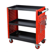 Chariot à outils d'atelier à 3 niveaux personnalisé/en gros avec panneau de suspension, certifié CE, support OEM