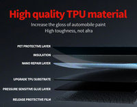 Film de protection de peinture TPU PPF anti-pollution, nano-revêtement auto-réparateur, résistant aux éclats de pierre, film de protection de voiture TPH invisible