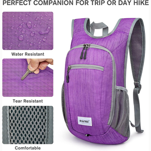 Échantillon gratuit Sac à dos pliable en gros avec sac imperméable personnalisé pour les activités de plein air décontractées et de camping - Product Image 5