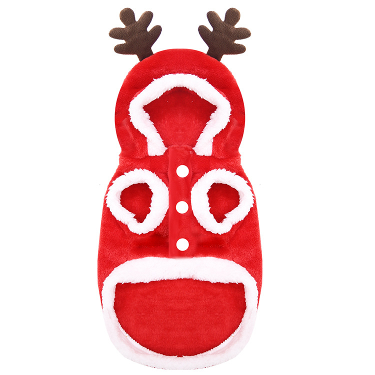 Christmas Holiday Party Dog Apparels Festival Xmas Red Scarf Hat Hooded Clothes