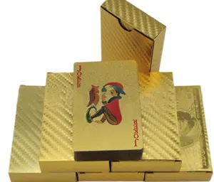 kotak kartu bermain Suppliers-Kotak Kemasan Kertas Emas Kartu Permainan Mewah