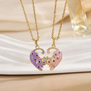Collier magnétique tendance en gros, pendentif chat d'amour <span class=keywords><strong>pour</strong></span> femmes, bijoux cadeaux, colliers <span class=keywords><strong>de</strong></span> <span class=keywords><strong>couple</strong></span> - Product Image 6