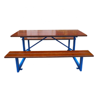 Extérieur public commercial rectangle extra long composite bois table de pique-nique banc restaurant école extérieur table portable