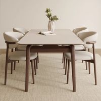 Ensemble table à manger et chaise en ardoise de frêne moderne et simple en bois massif + Rock Board Table basse en bois massif pour hôtel commercial à usage domestique