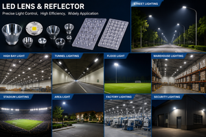 Lentille LED 4-en-1 50x50mm, Faisceau de Précision 10 Degrés, PMMA Optique, Transmittance 93%, OEM ODM pour Projecteur et Rail Lumineux - Product Image 4