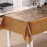 Nappe de table en PVC translucide botanique argenté RNPT, imperméable et résistante à l'huile, pour table à manger