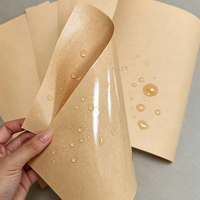 Papier Kraft Prêt à Expédier - Rouleau Stratifié Imperméable Enduit de PE, Anti-Graisse et Thermoscellable pour Emballage Couleur Blanc/Marron