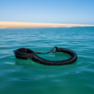 Laisse enroulée Sup 10 pouces en nylon noir élastique Ocean Waters unisexe style minimaliste D0100HE5CTW - Product Image 2