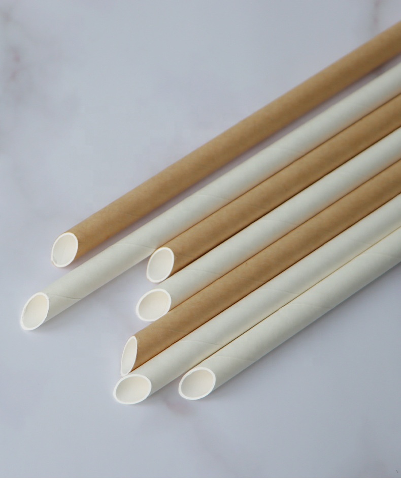 Free Sample 200mm Brown Color Disposable Recyclable Biodegradable Kraft Loose Paper Straws 100 Creative Juice Cocktails Art