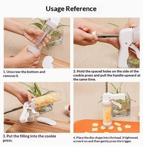 Pistolet à biscuits multifonctionnel manuel |   Outil de <span class=keywords><strong>décoration</strong></span> pour la pâtisserie |   Extrudeuse à biscuits et à glaçage - Product Image 4