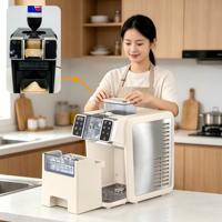 Machine à glaçons électrique 2-en-1 de comptoir, compresseur 150W, autonettoyante, portable, pour la maison, avec bouteille en plastique